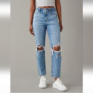 American Eagle Outfitters AE Strigid Ripped Mom Jean Women's Size 0